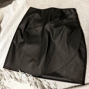 XS A&F Black Leather Skirt